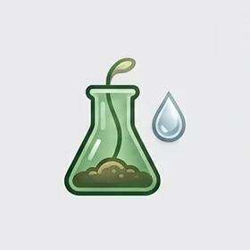 A seedling sprouting in a flask